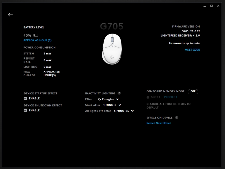&rlm;עכבר גיימינג  &rlm;אלחוטי LogiTech G Aurora G705 Wireless לוגיטק