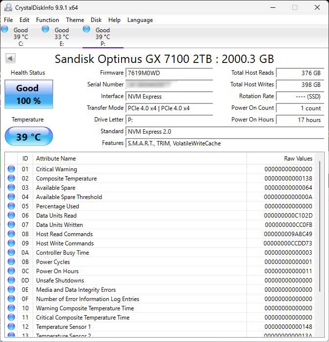 SANDISK Optimus GX 7100 NVMe: מהיר - וחשוף לחום SANDISK Optimus GX 7100 NVMe: מהיר - וחשוף לחום