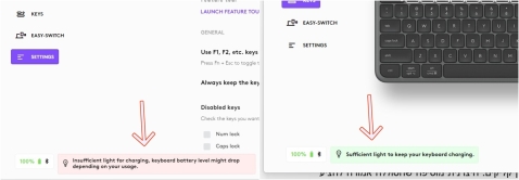 Logitech Signature Slim Solar+ K980: לא רואה מטען Logitech Signature Slim Solar+ K980: לא רואה מטען
