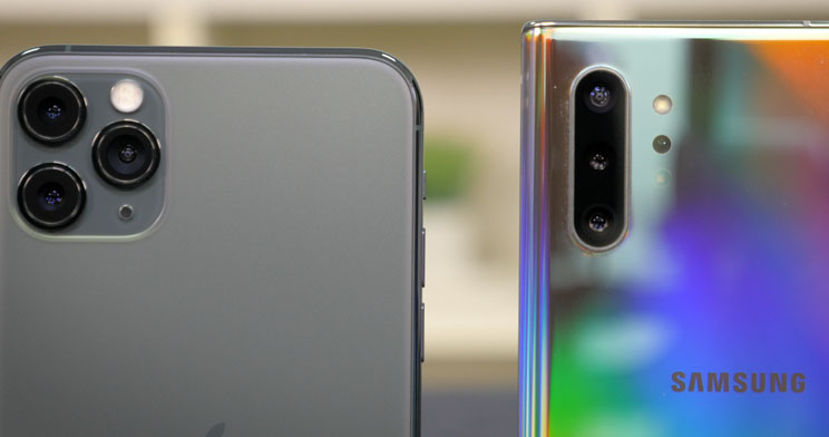iPhone 11 Pro Max מול Galaxy Note 10 Plus
