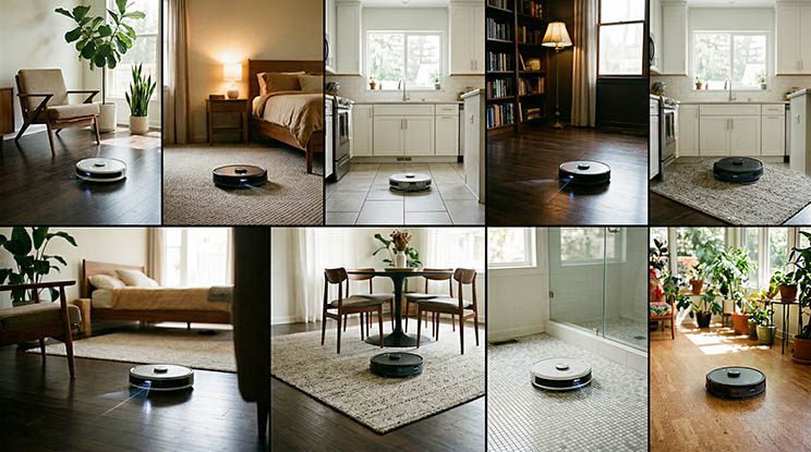 הדמיית AI כי בית עם 7 שואבים רובוטיים לא מצטלם משהו